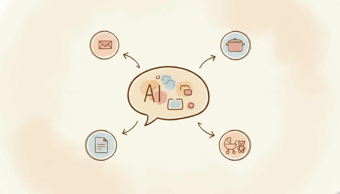 AIを仕事や家事に組み込むイメージ