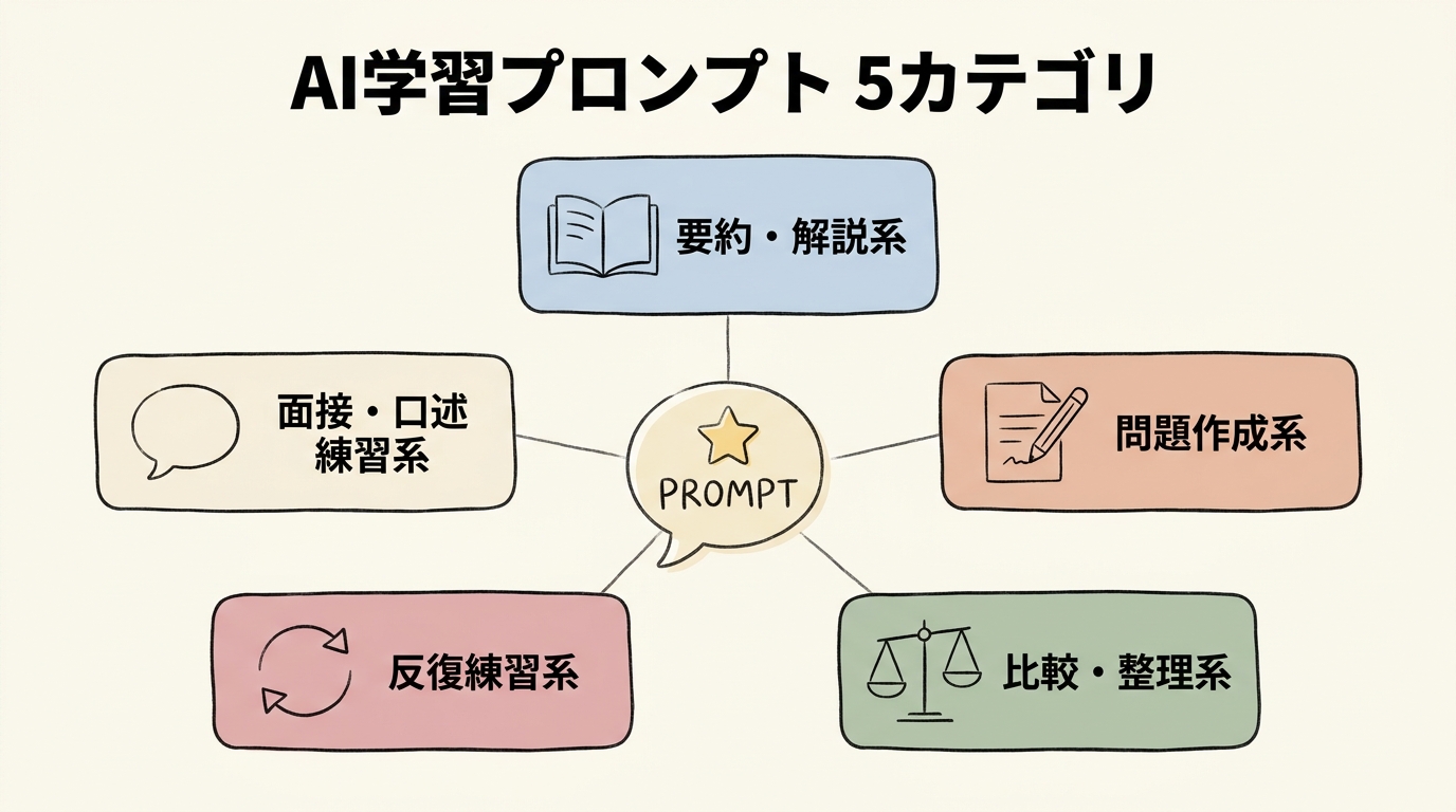 AI学習プロンプト5カテゴリ図解