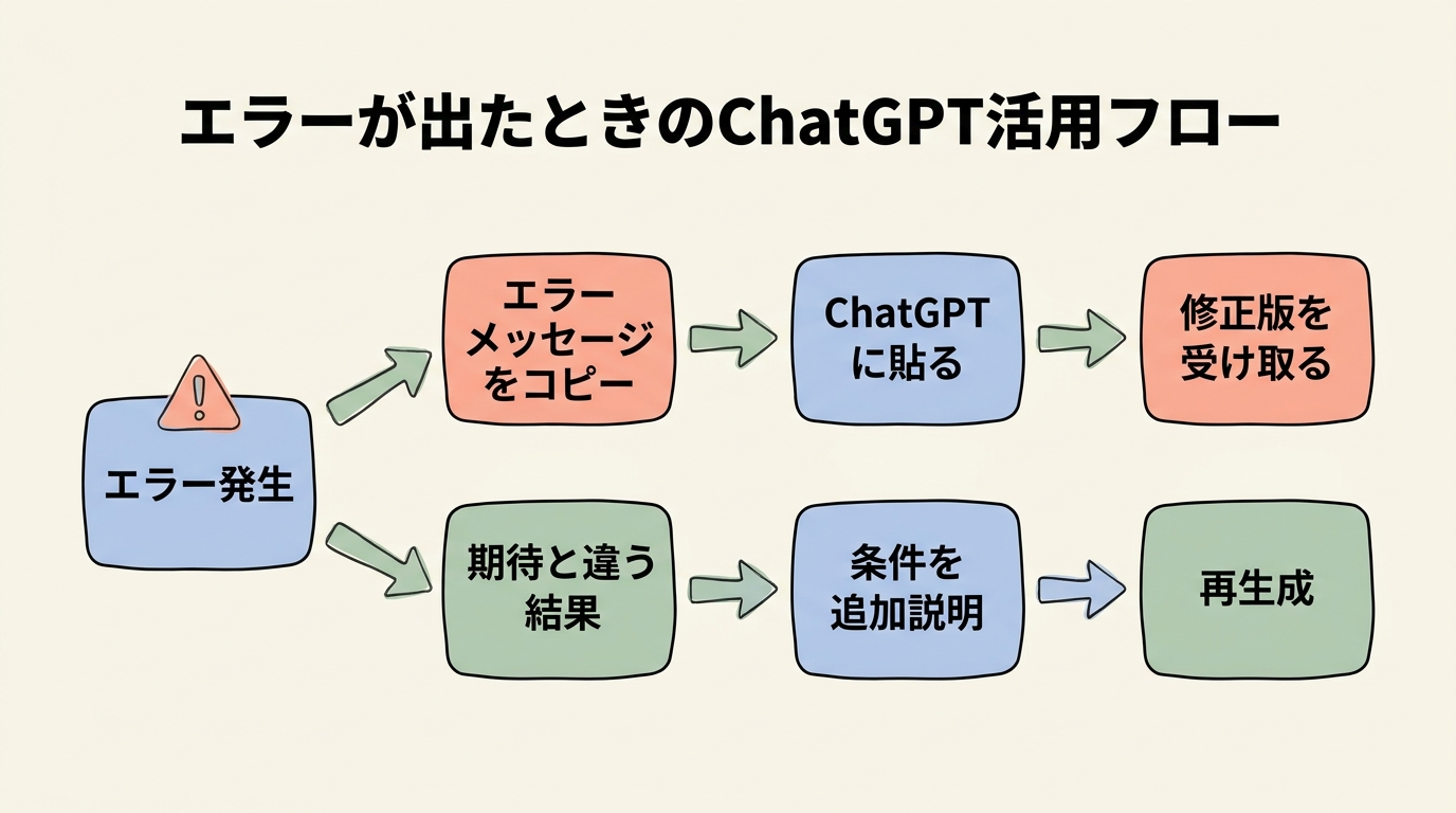 エラーが出たときのChatGPT活用フロー