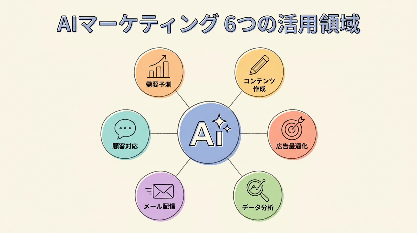 AIマーケティング6つの活用領域図解
