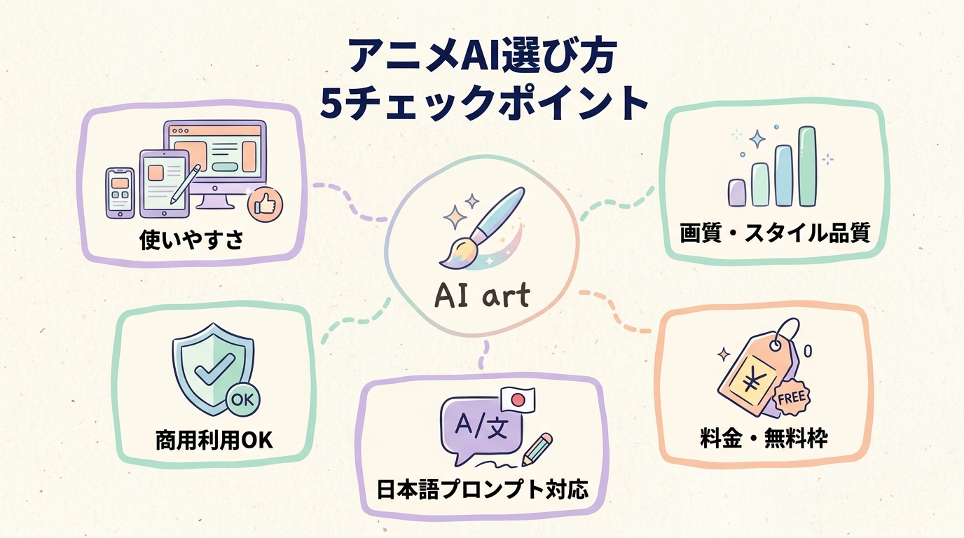アニメAI選び方5チェックポイント図解