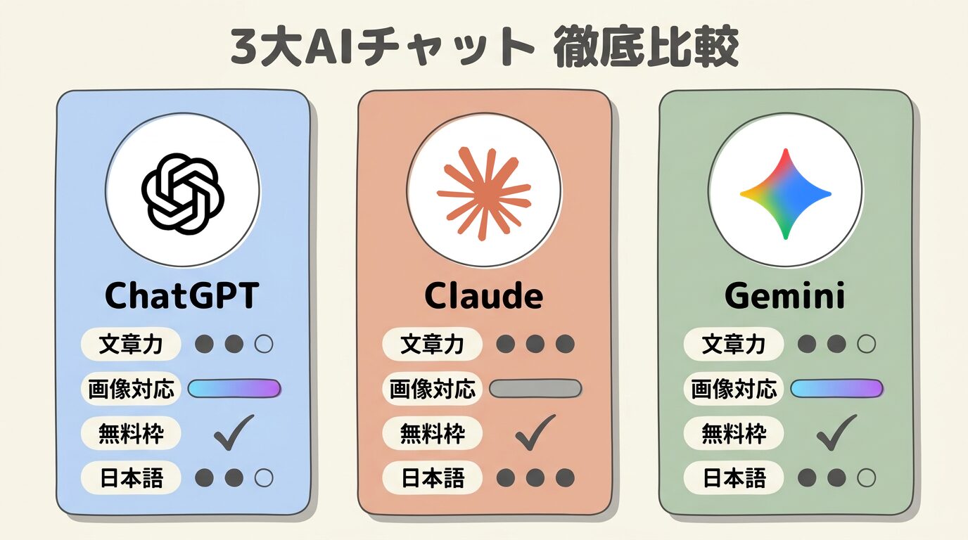 ChatGPT・Claude・Gemini基本情報比較
