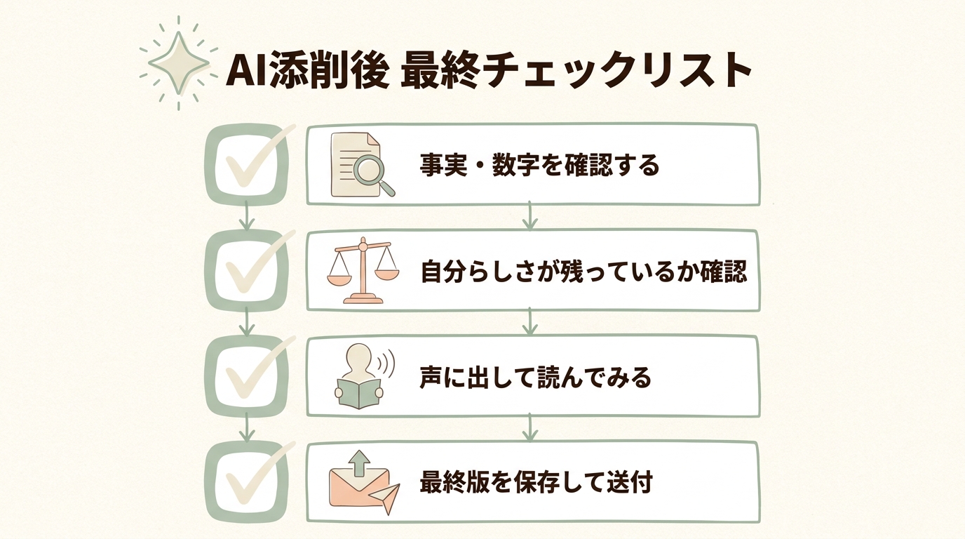 AI添削後最終チェックリスト図解