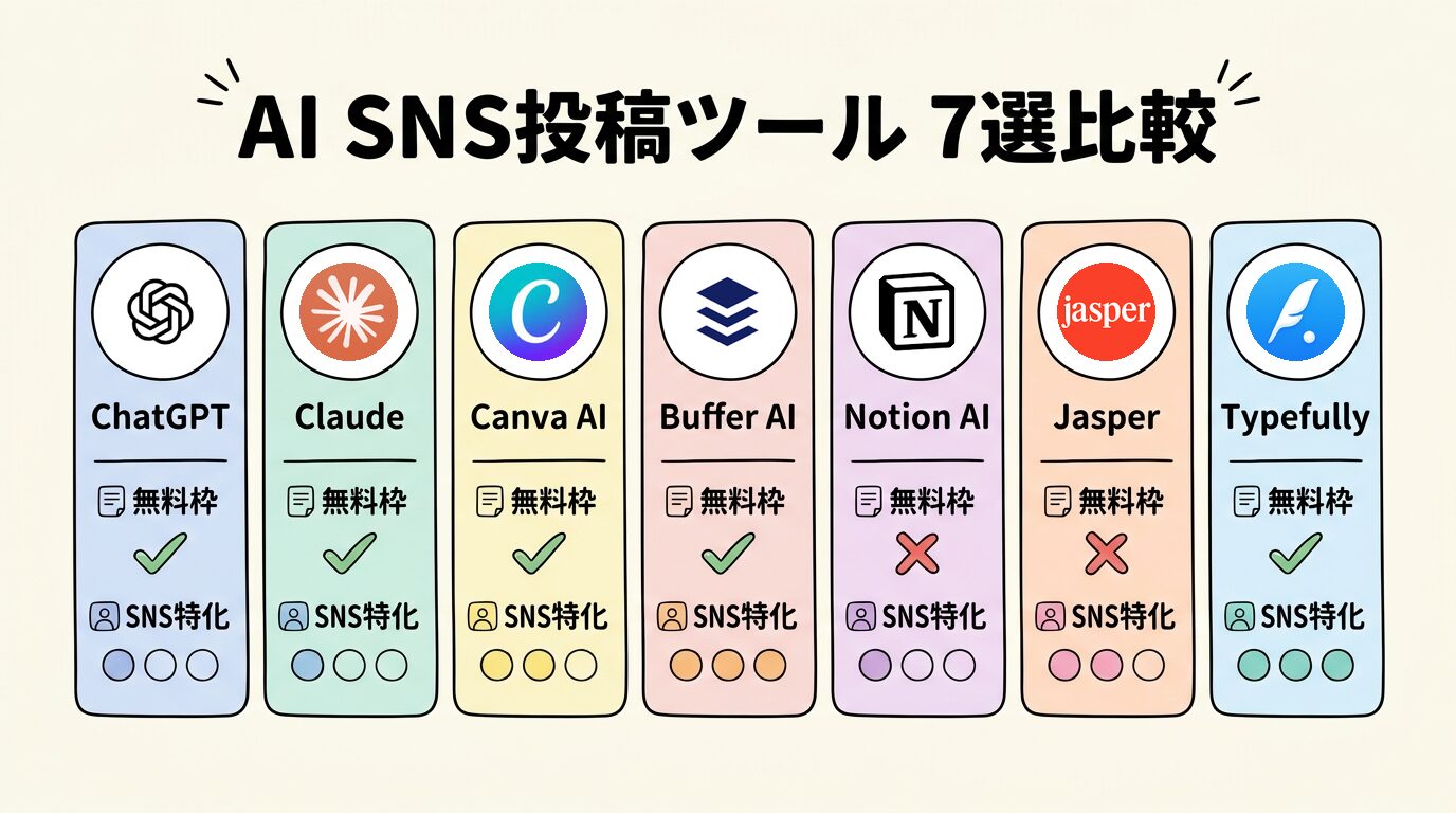 AI SNS投稿ツール7選比較