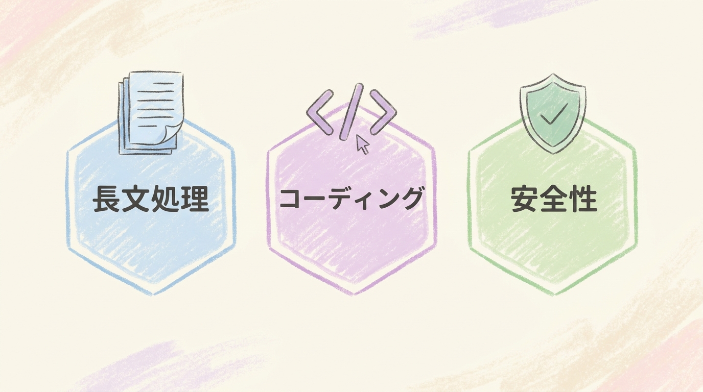 Claudeの強み3選（長文・コーディング・安全性）