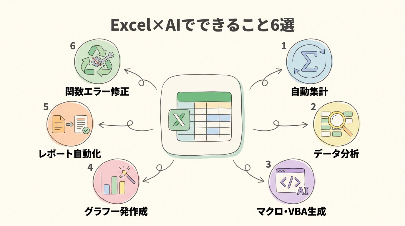 Excel×AIでできること6選図解