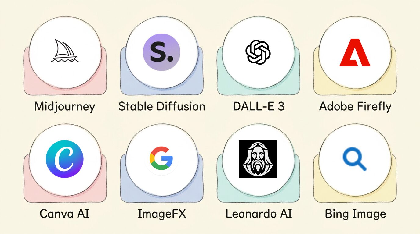 AI画像生成ツール8選の比較イメージ