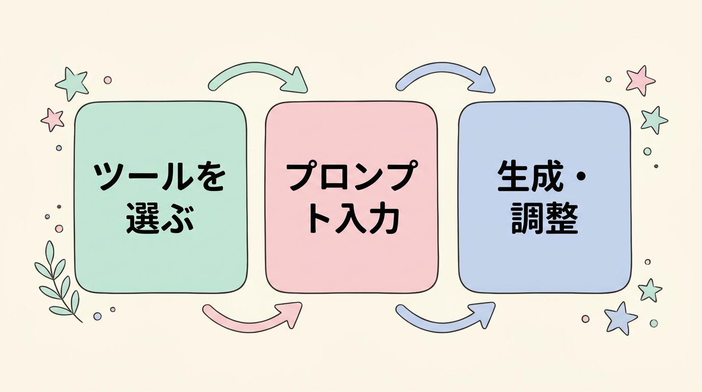 AI画像生成を始める3ステップフロー