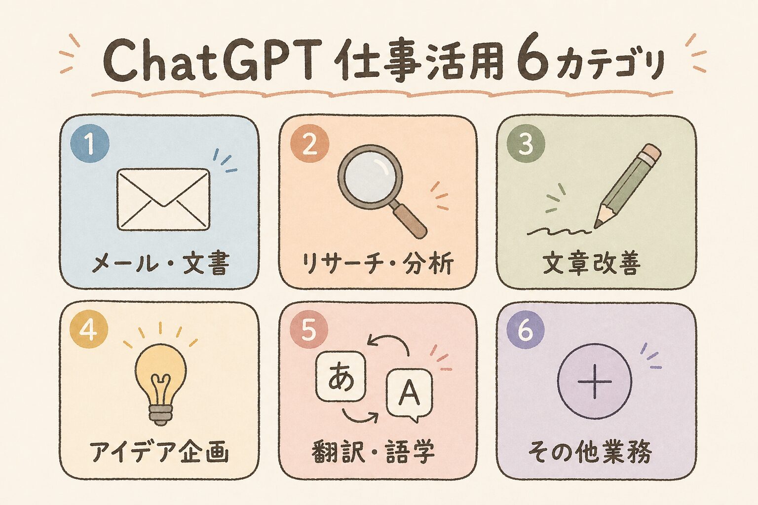 ChatGPT仕事活用 6カテゴリ