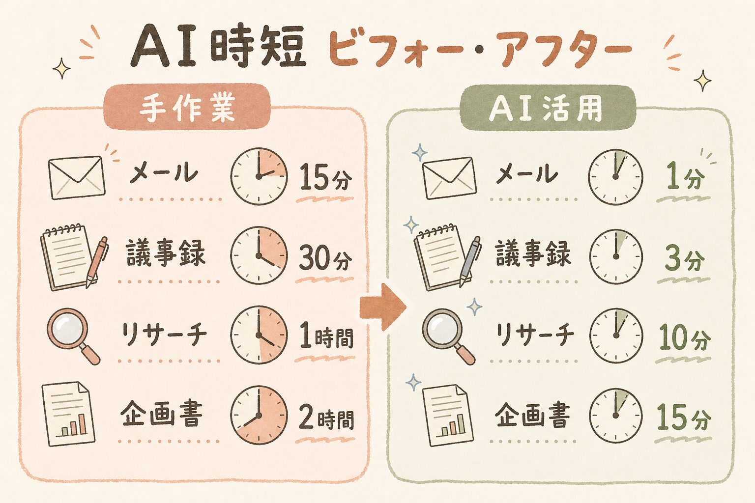 AI時短ビフォー・アフター