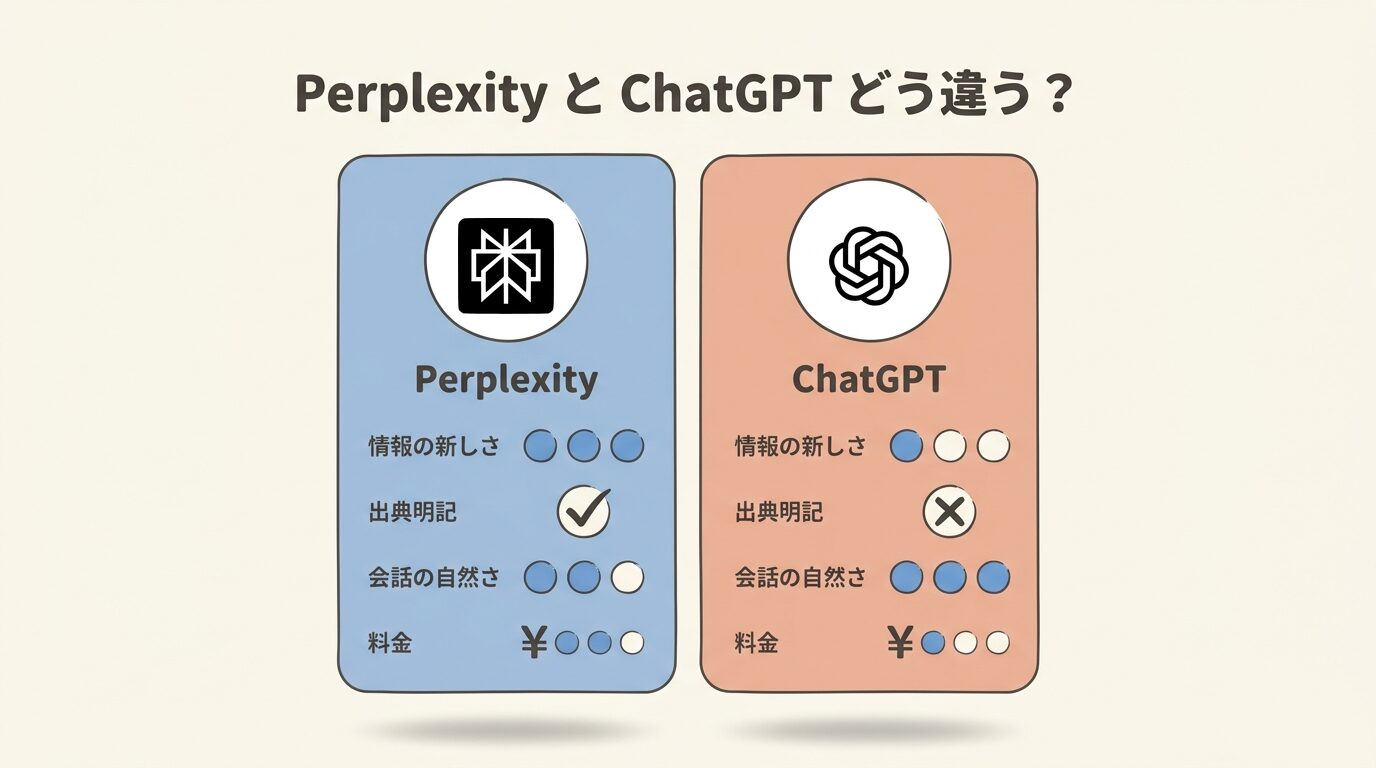 PerplexityとChatGPTの比較図
