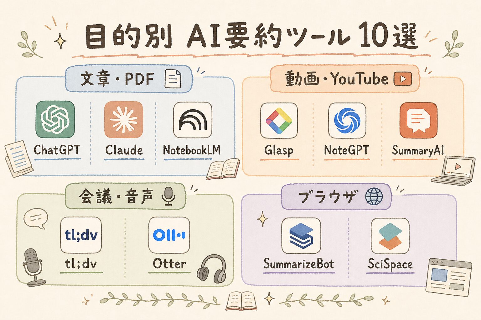目的別 AI要約ツール 10選