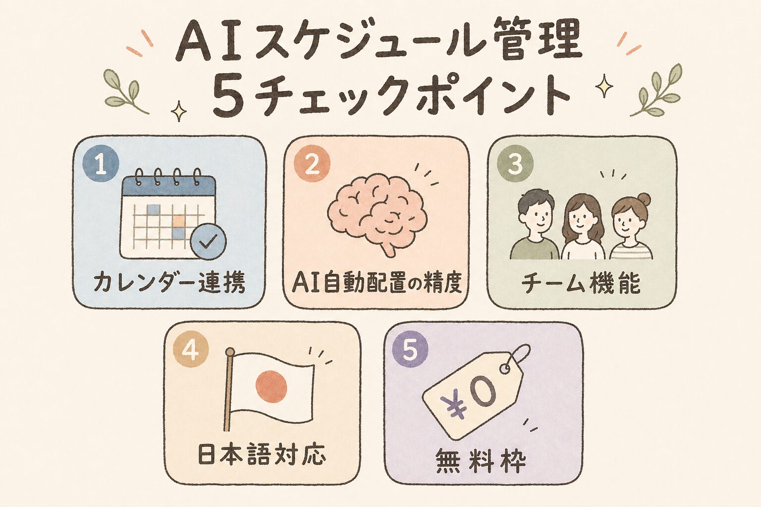 AIスケジュール管理 5チェックポイント