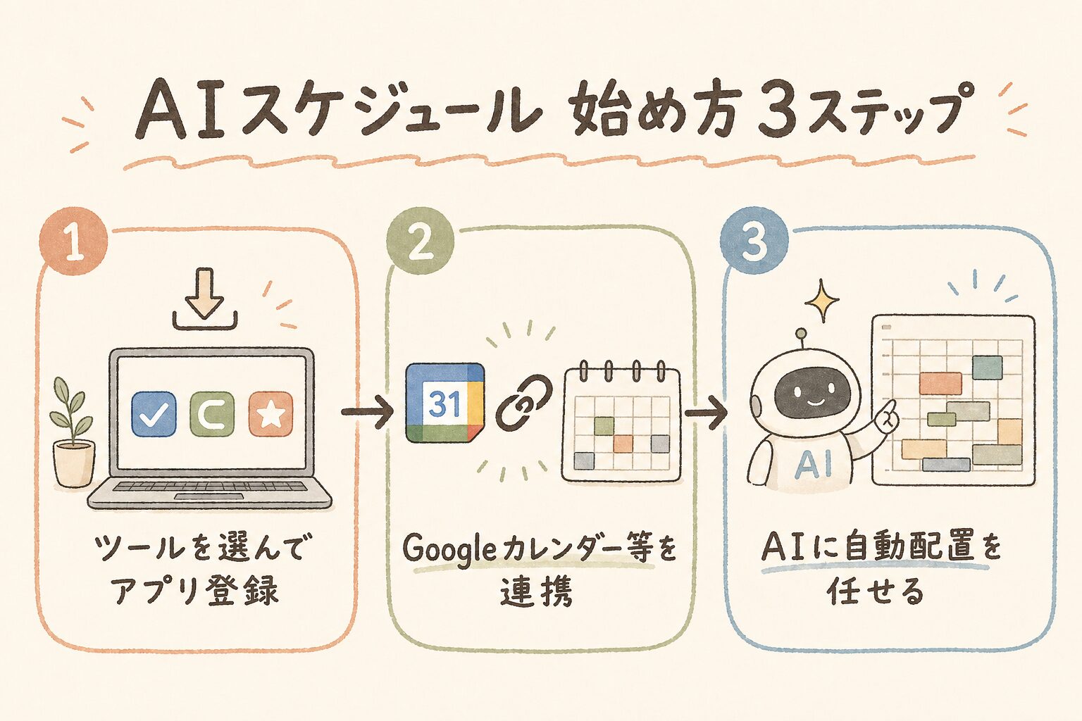 AIスケジュール 始め方3ステップ